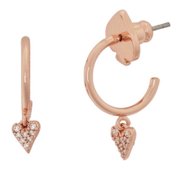 KATE SPADE • Heart Huggies Hoop Earrings - Picture 3 of 6